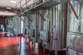 Metal steel tanks for wine fermentation in wine cellar Royalty Free Stock Photo