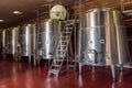 Metal steel tanks for wine fermentation