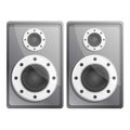 Metal stereo speakers icon, cartoon style Royalty Free Stock Photo