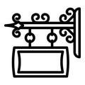 Metal street banner icon, outline style