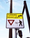 Yield Turning Vehicles Sign Royalty Free Stock Photo