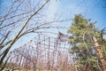 The metal structure of the astronomical radio telescope observatory on the territory of the Institute of the Ionosphere