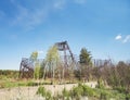 The metal structure of the astronomical radio telescope observatory on the territory of the Institute of the Ionosphere