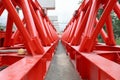 Metal structure of bridge crane construction in construction si Royalty Free Stock Photo