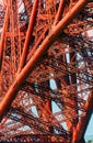 The metal structure of the Forth Bridge in Edimburgh Royalty Free Stock Photo
