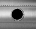 Metal submarine or spaceship porthole window 3d illustration