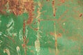 Metal surface of green color with traces of rust background for design creative approach