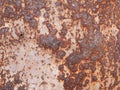 Metal surface with large rust spots. Texture of metallic corrosion. Rusty background Royalty Free Stock Photo