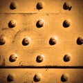 Metal surface with rivets Royalty Free Stock Photo