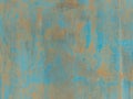 The metal surface is worn with rust and peeling blue paint Royalty Free Stock Photo