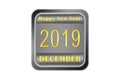 Metal volume plate with New year`s greetings 2019