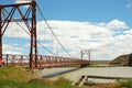 metal bridge suspended over water