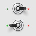 Metal switcher in two positions - ON-OFF concept