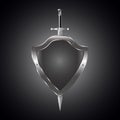 Metal swords and shield vector illustration.