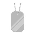 Metal tags hanging on a chain icon cartoon. Single weapon icon from the big ammunition, arms set. Royalty Free Stock Photo