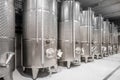 Metal tanks for wine fermentation