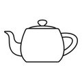 Metal teapot icon, outline style