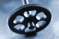 Metal teeth of a cogged wheel Royalty Free Stock Photo