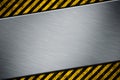 Metal template with warning stripe Royalty Free Stock Photo