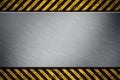 Metal template with warning stripe Royalty Free Stock Photo