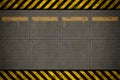 Metal template with warning stripe Royalty Free Stock Photo