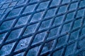 Metal texture background. Blue tint grunge pattern. Industrial steel construction sheet segment. Perspective inclined view Royalty Free Stock Photo