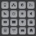 Metal texture buttons with replaceable computer icons eps10 Royalty Free Stock Photo