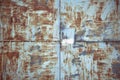 Metal texture, rusty metal with peeling paint, pieces of metal with welds. Background, copy space. Royalty Free Stock Photo