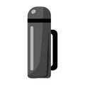 Metal thermos for hiking or traveling. Vector illustration