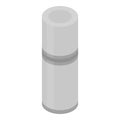 Metal thermos icon, isometric style