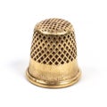 Metal thimble for sewing. Royalty Free Stock Photo