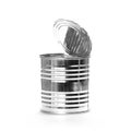 Metal tin can. Close up. Isolated on a white background Royalty Free Stock Photo