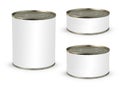 metal tin can with an empty label, layout, space for mounting your design
