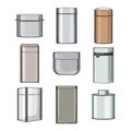 metal tin can set cartoon vector illustration Royalty Free Stock Photo