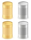 Metal tin can set icons vector illustration Royalty Free Stock Photo