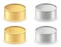 Metal tin can set icons vector illustration Royalty Free Stock Photo