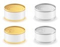Metal tin can set icons vector illustration Royalty Free Stock Photo