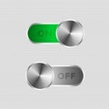 Metal toggle switch on and off button