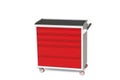 Metal tool cabinet on wheels with drawers. A convenient place for storing tools and spare parts. Metal furniture. 3D-model render Royalty Free Stock Photo