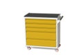 Metal tool cabinet on wheels with drawers. A convenient place for storing tools and spare parts. Metal furniture. 3D-model render Royalty Free Stock Photo