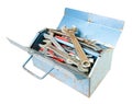 Metal toolbox isolated on white Royalty Free Stock Photo