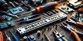 Metal toolbox word text \