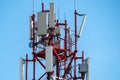 metal tower for broadcasting and television and high-speed Internet. Royalty Free Stock Photo