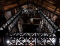 Metal lift tower mining site, Bois du Luc, Belgium Royalty Free Stock Photo