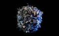 Metal trash is collected in a ball Royalty Free Stock Photo