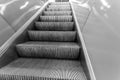 Metal treads on a moving escalator in a mall