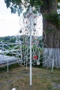 Metal `Tree of Happiness `with` locks of fidelity` for wedding ceremonies in the park `Love and Fidelity`. Historically restored p