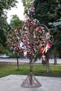 Metal tree for the for the newlyweds locks