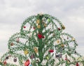 Metal tree structure where couples locking the locks as a sign of true love. Concept