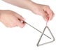 Metal triangle, music instrument Royalty Free Stock Photo
